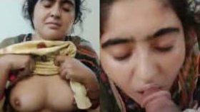 Pakistani woman showcases her large breasts and performs a satisfying oral sex act