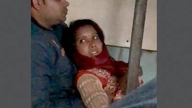 Village couple engages in intimate activities aboard a moving train