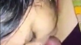 Married Indian wife giving oral pleasure