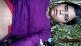 Indian woman's intimate self-pleasure recorded by lover in the great outdoors