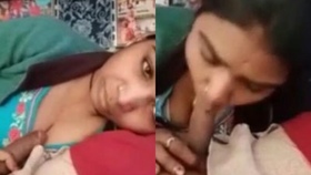 A seductive Indian wife performs a passionate oral sex act