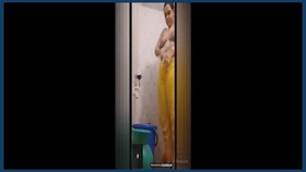 Indian wife takes a bath