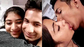 Passionate kiss of Indian couple