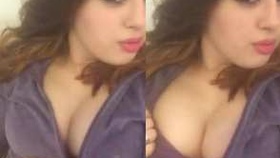 Indian beauty takes selfie of her attractive breasts