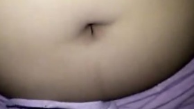 Sensual belly button and vagina stimulation in a public setting