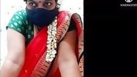 Marathi Divya aunty in a red sari looks sexy