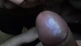 Indian aunt gives a blow job and eats cum