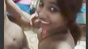 Pretty Desi GF sucks a guy's dick.