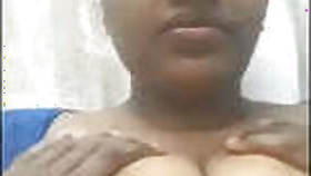 Husband presses Tamil wife's tits