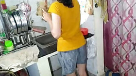 Desi Savita fucks her lover hard in the kitchen