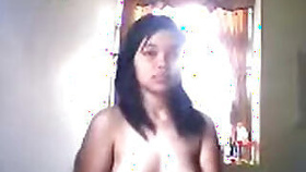 Hot Indian college student changes her bra