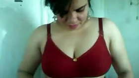 radha bhabhi in a red bra with dirty talk